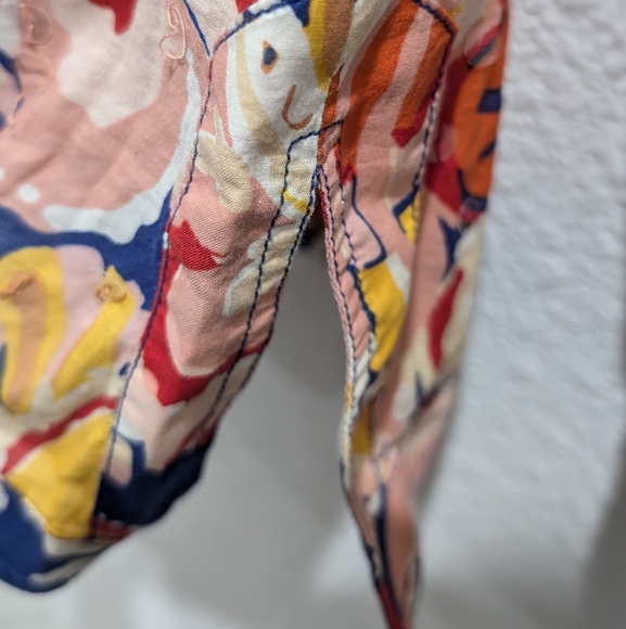 Tory Burch Sequin Floral Print Stephanie Top Blouse Size 6 - Picture 5 of 9